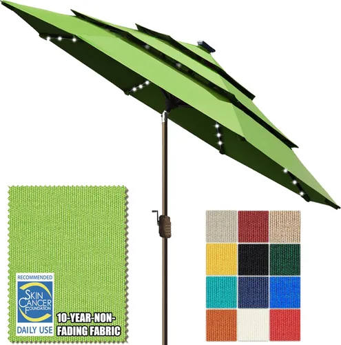 Miniatura 64 de EliteShade - Sombrilla solar de 9 pies / 2.74 metros, con 80 luces LED para patio, mesa al aire libre, con ventilación y cubierta que no se decolora