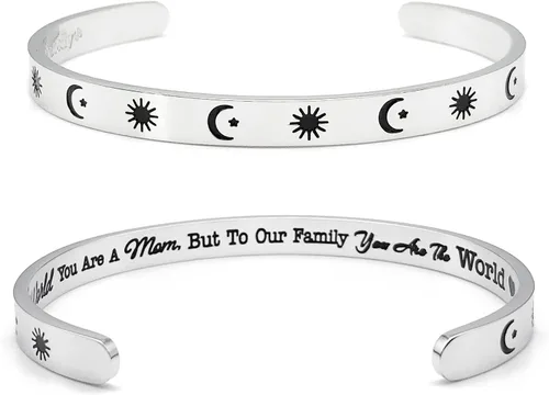 Miniatura 85 de Dczosily Pulseras inspiradoras para mujer, de acero inoxidable, pulseras motivacionales, regalos personalizados para mejores amigas