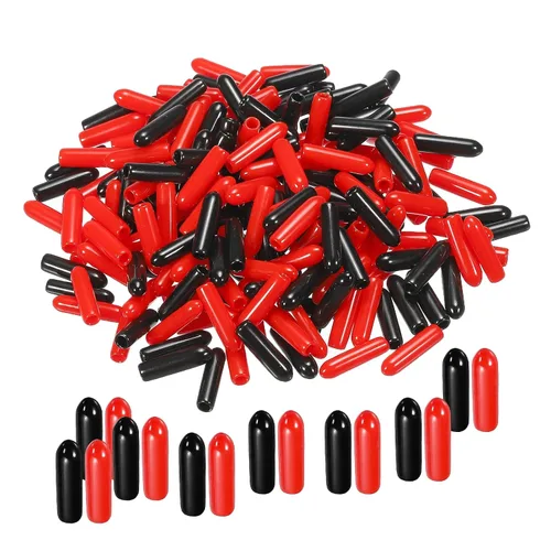 Miniatura 60 de MECCANIXITY 50 unids tapas de goma Surtido de 0.079 in PVC vinilo tornillo rosca protector para tornillo tornillo negro rojo