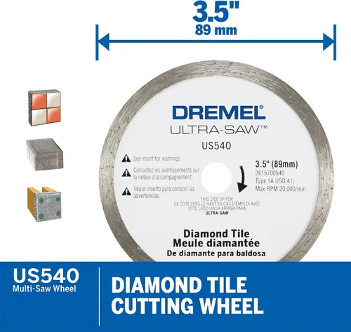 Miniatura 2 de Dremel US540-01 Ultra-Saw Hoja de diamante para azulejos de 3.5 pulgadas, color blanco