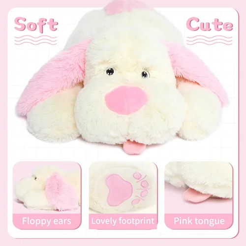Miniatura 3 de MorisMos Animales de Peluche de Perro Gigante, Perro de Peluche Grande de 31 pulgadas, Almohada Suave de Cachorro Grande de Peluche, Regalos