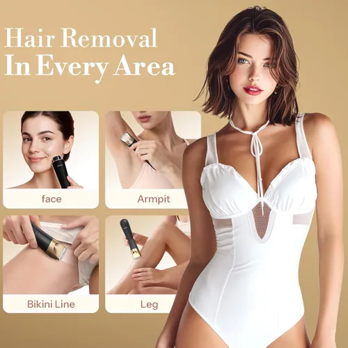 Miniatura 3 de Flyant - Recortadora de bikini para mujer, afeitadora eléctrica 2 en 1 para mujer, recortadora de pelo púbico, impermeable, IPX7 con LED, maquinilla