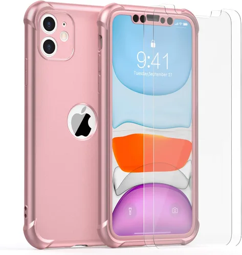 Miniatura 2 de ORETECH - Funda para iPhone 11, con 2 protectores de pantalla de vidrio templado, prueba de caídas de grado militar de 10 pies, cuerpo completo