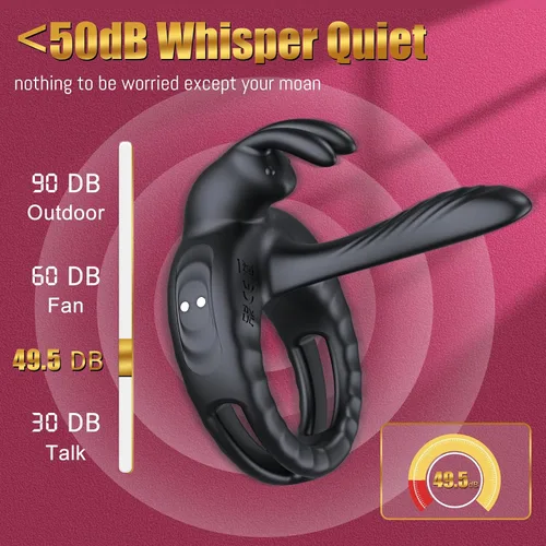 Miniatura 5 de Anillo de pene vibrador, juguetes sexuales para parejas y hombres, vibrador de pene con vibradores de clítoris de conejo, juguete para adultos