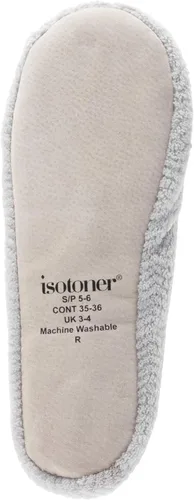Miniatura 3 de Isotoner - Pantuflas de microfibra con patrón de chevrón para mujer con suela de ante y absorción de humedad para mayor comodidad