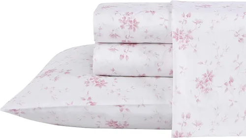 Laura Ashley - Juego de sábanas King, sábans de cama extremadamente suaves con una sensación ligera y naturalmente sedosa de algodón satinado - Musa