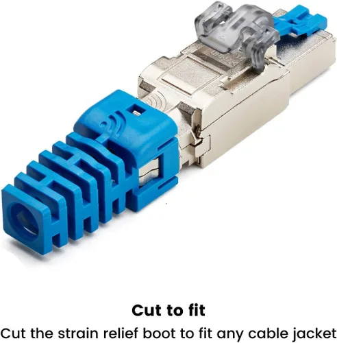 Miniatura 5 de TRUE CABLE Enchufe de terminación de campo sin herramientas Cat6A, STP blindado, PoE++ 4PPoE, sin herramientas, conector modular RJ45, 10Gb