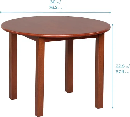Miniatura 3 de ECR4Kids Mesa redonda de madera dura de 30 x 30 pulgadas con patas de 22 pulgadas, muebles para niños, gris lavado