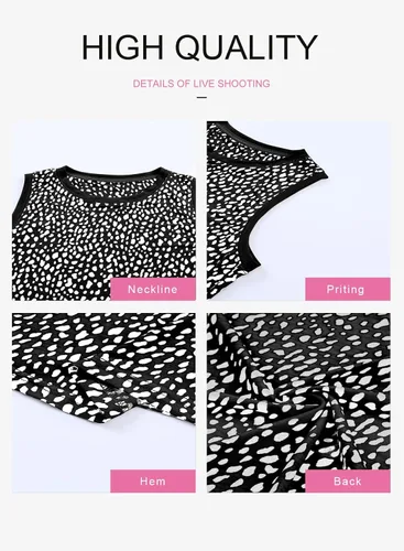 Miniatura 5 de Dokotoo Camisetas sin mangas con estampado de leopardo para mujer, cuello redondo, sin mangas, para verano, estilo casual