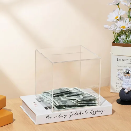 Miniatura 6 de DMTINTA Alcancía transparente para adultos y niños, alcancía transparente para adultos, debe romperse para abrir, alcancía acrílica sin abrir