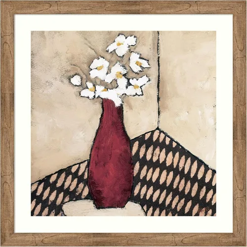 Miniatura 9 de Amanti Art Framed Wall Art Print 28x28 Retro Red Vase by Judi Bagnato, Abstract Wall Art, Modern Contemporary Decor, Medium Poster Painting Artwork