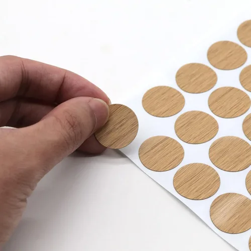 Miniatura 3 de Pegatinas autoadhesivas para agujeros de tornillo, tapas de cubierta de PVC, a prueba de polvo para muebles de madera, gabinete de 0.827 in, 2 Arce