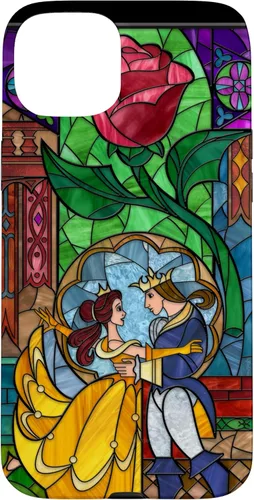 Miniatura 9 de Disney Beauty and the Beast Belle y Príncipe - Funda de vidrio manchado para iPhone 12 Pro Max