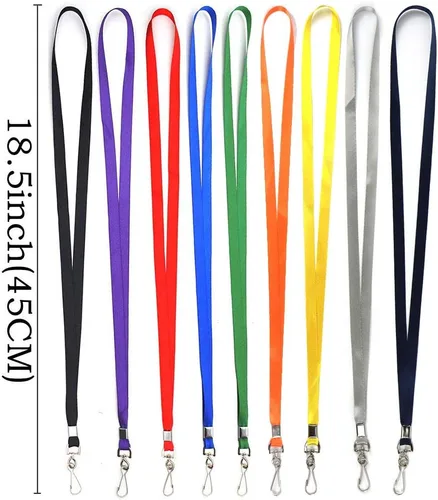 Miniatura 2 de Cordones verdes, 100 unidades, para insignias de identificación, cordón plano con clip de insignia con gancho en J (verde)