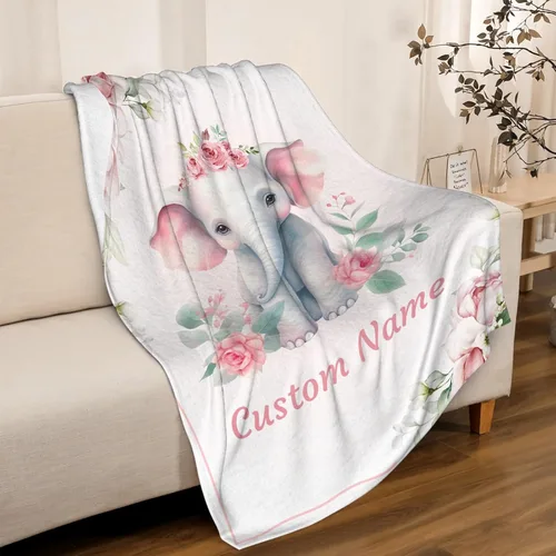 Miniatura 8 de La manta de elefantes es súper suave y cálida, la manta de franela ligera es para uso en todas las estaciones, una gran opción para regalos de 40 x