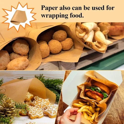 Miniatura 8 de DISSKNIC 200 piezas de papel pergamino sin blanquear para forros de freidora de aire, papel pergamino precortado de 9 x 13 pulgadas para hornear