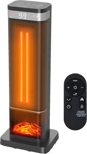Calentador de ambiente de 24" de 1500 W para uso en interior, calentador eléctrico portátil con control remoto, calentadores pequeños para