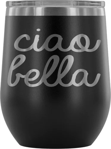 Miniatura 10 de Ciao Bella - Vaso de vino aislado con tapa, copa de vino de acero inoxidable sin tallo de 12 onzas, taza de viaje aislada al vacío de doble pared