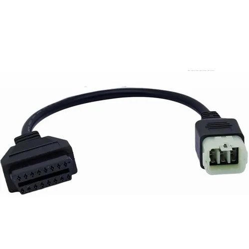 OBDII Cable de diagnóstico OBD de 6 pines a 16 pines Motorrad 6 Pin Adaptador de motocicleta Moto Connect compatible para Kawasaki Moto Fit