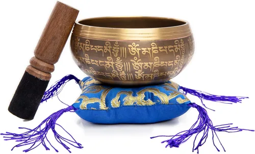 Miniatura 4 de HIMALAYAN BAZAAR - Juego de cuencos tibetanos de 4 pulgadas, fácil de tocar, auténtico, hecho a mano para meditación, sonido de 7 chakras, curación