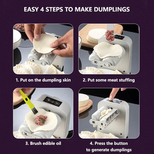Miniatura 5 de Máquina eléctrica para hacer albóndigas automáticamente, prensa Wonton Maker para hacer pasteles, utensilios de cocina, utensilios de cocina
