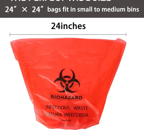 Miniatura 2 de C CRYSTAL LEMON Bolsas de riesgo biológico, 10 galones, 24 x 24 pulgadas, paquete de 50, bolsas de residuos de riesgo biológico resistentes