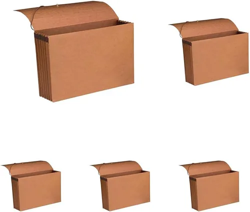 Miniatura 3 de Smead Cartera expansible 100% reciclada con solapa y cierre de cordón, reforzada, expansión de 5-1/4", tamaño legal, cuerda roja, 10 por caja (71199)