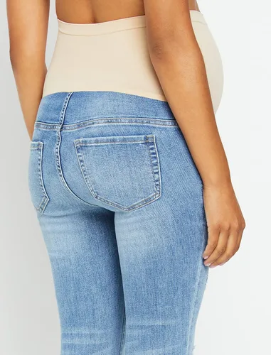 Miniatura 5 de Motherhood Maternity Women's Repreve Sustainable Over The Belly Skinny Denim Maternity Jeans Indigo Blue