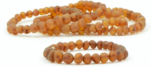Miniatura 5 de Pulseras de ámbar crudo para adultos hechas con banda elástica, 7 pulgadas, hechas a mano con cuentas de ámbar báltico sin pulir/certificado