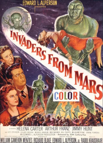 American Gift Services - Póster vintage de ciencia ficción y fantasía Invaders From Mars - 24 x 36 pulgadas