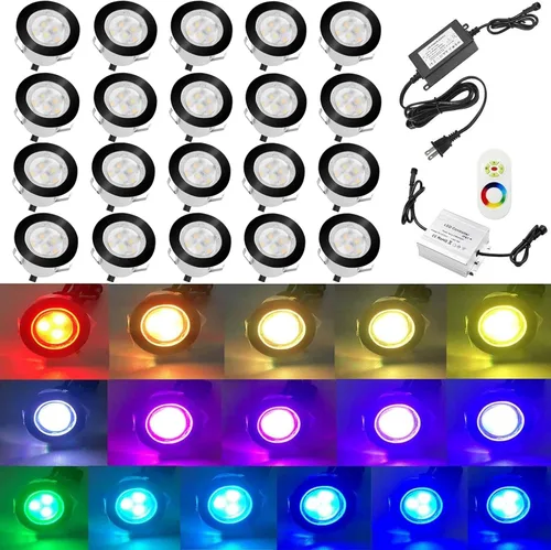 Miniatura 48 de lámpara LED decorativa de bajo voltaje de 1 vatio, impermeable, para exteriores, patio, jardín, escaleras Blanco cálido