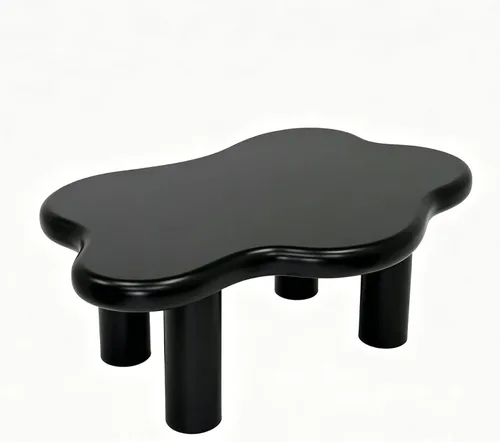 Miniatura 6 de Mesa de centro irregular moderna de 40 pulgadas, mesa de centro única de nube para sala de estar, mesas centrales bajas y lindas con 4 patas