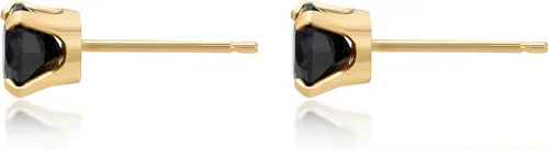 Miniatura 3 de Lavari Jewelers - Aretes redondos de piedras preciosas naturales para mujer en oro amarillo o blanco de 14 quilates con piedra natal de 0.197 in