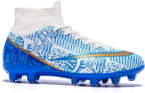 Miniatura 5 de Favdeol Tacos de fútbol para niños y niñas, zapatos de fútbol para entrenamiento de alta calidad, zapatos de fútbol para exteriores e interiores