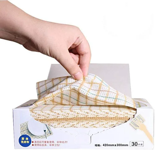 Miniatura 2 de Toallas de limpieza desechables para platos de fibra antiadherente, reutilizables, prácticas, paños de limpieza para el hogar, cocina, trapos
