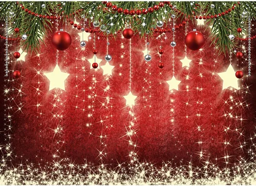 Telón de fondo rojo de Navidad de 7x5 pies con estrellas brillantes para fotos, telón de fondo de Navidad con estrellas brillantes para decoraciones