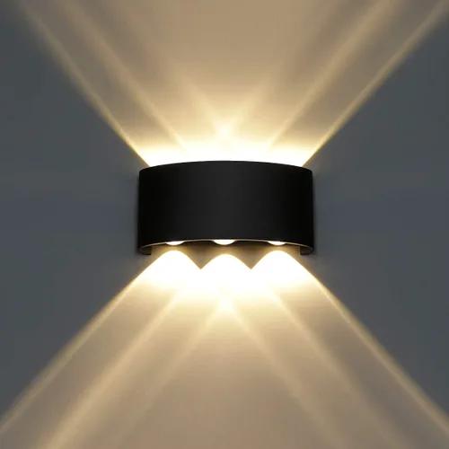 Miniatura 20 de Kawell Lámpara de pared moderna impermeable de 8 W, lámpara de pared LED de aluminio, para interiores y exteriores, para baño, dormitorio, pasillo