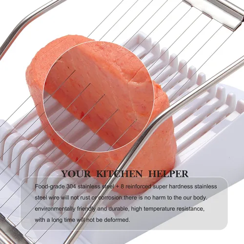 Miniatura 3 de Rebanadora, rebanadora de carne multiusos, cortador de huevos de alambre de acero inoxidable, corta 10 rebanadas para frutas, cebollas, alimentos