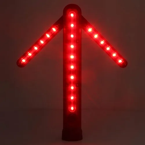 Miniatura 7 de Luqeeg Varita de tráfico, LED de seguridad vial con flecha de giro, 45 grados ajustable, USB, recargable, lámpara LED de seguridad con base
