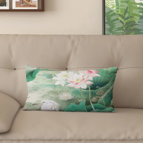 Miniatura 20 de Funda de almohada con estampado digital de loto zen chino, diseño de doble cara para sofá, sala de estar, decoración de dormitorio