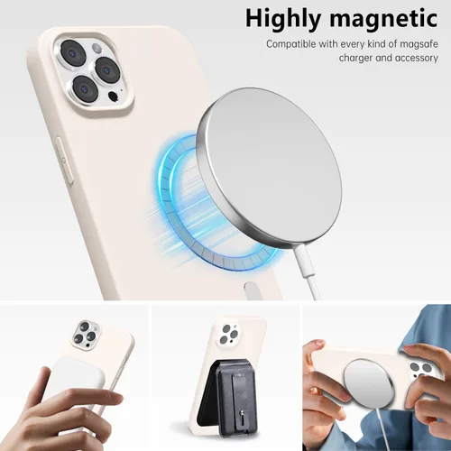 Miniatura 7 de oakxco Funda de silicona para iPhone 12 Pro Max, magnética, compatible con carga inalámbrica Magsafe, cubierta protectora de goma suave y delgada
