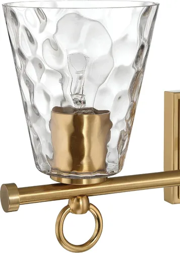 Miniatura 4 de Imogen - Lámpara de tocador de 3 luces de cristal de agua martillada y metal dorado cepillado