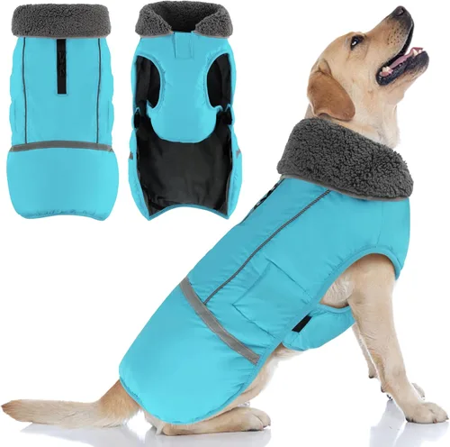 Miniatura 23 de Doglay Abrigo para Perro, Chaqueta Impermeable para Perro Abrigo de Invierno para Mascotas para Clima Frío con Cuello Peludo Grueso, Chaqueta