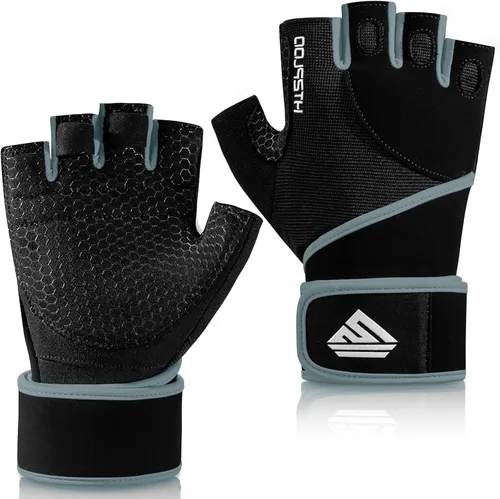 Miniatura 7 de Guantes de Entrenamiento Guantes de Gimnasio Guantes de Levantamiento de Pesas para Hombres y Mujeres con Almohadilla Completa en la Palma, Soporte
