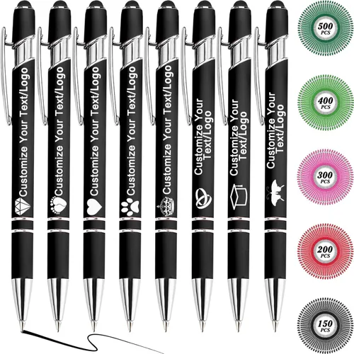 Miniatura 47 de Bolígrafos personalizados con nombre y logotipo, hasta 500 bolígrafos personalizados a granel con grabado gratis regalo para cumpleaños, graduación