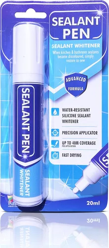 Marcador de calafateo blanco: pintura colorante de silicona impermeable, removedor de manchas, fregadero, cocina, ducha, azulejos de baño, blanco,