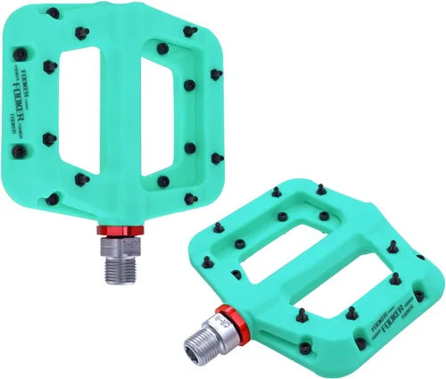Miniatura 9 de FOOKER Pedales MTB para bicicleta de montaña, 3 rodamientos, antideslizantes, ligeros, de fibra de nailon, pedales de plataforma de bicicleta
