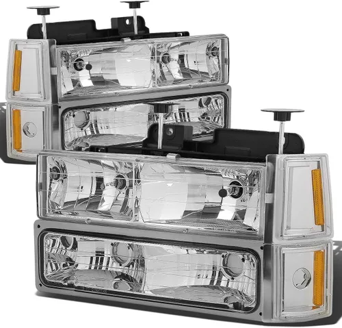 Miniatura 8 de DNA Motoring Conjunto de faros delanteros (lado del conductor y del pasajero), Compatible con 92-99 Chevy GMC C/K 1500 2500 Suburban Yukon