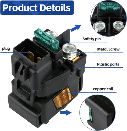 Miniatura 5 de Relé solenoide de arranque para Arctic cat 500 400 375 454 1998-2005 ATV Suzuki GSXR 1000 2001-2004 GSXR 750 600 1996-2000 DR650SE 1996-2016 Bandit
