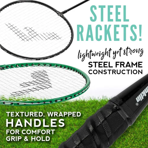 Miniatura 6 de Franklin Sports Badminton Racket + Birdie Set - Replacement Badminton Equipment for Kids + Adults - 2 Player - 4 Player Badminton Racket Sets